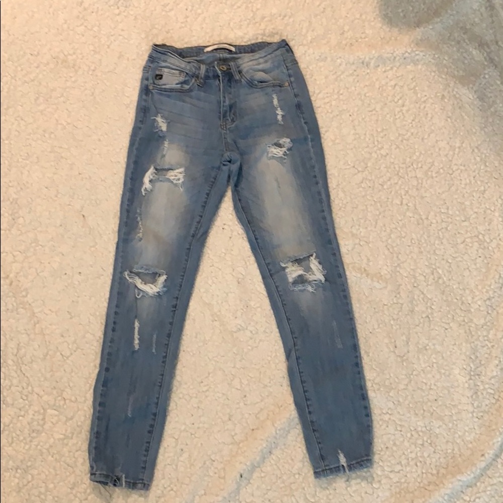 Distressed denim jeans (from a local boutique)